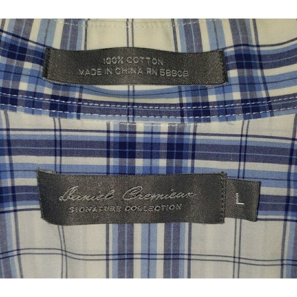 Daniel Cremieux Mens Blue Tartan Plaid Button Down Shirt L Everyday Wear - Picture 5 of 6